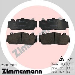 Sada brzdových platničiek kotúčovej brzdy ZIMMERMANN 25380.190.1
