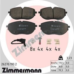 Sada brzdových platničiek kotúčovej brzdy ZIMMERMANN 26270.190.2