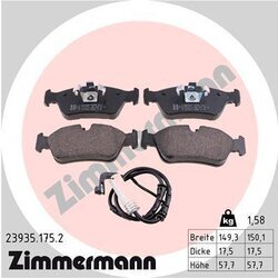 Sada brzdových platničiek kotúčovej brzdy ZIMMERMANN 23935.175.2