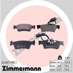 Sada brzdových platničiek kotúčovej brzdy ZIMMERMANN 24367.190.1