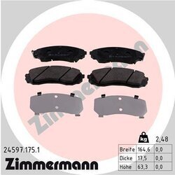 Sada brzdových platničiek kotúčovej brzdy ZIMMERMANN 24597.175.1