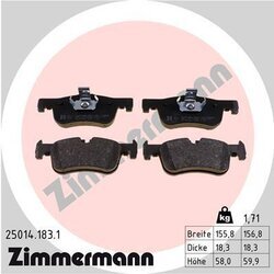 Sada brzdových platničiek kotúčovej brzdy ZIMMERMANN 25014.183.1