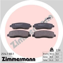 Sada brzdových platničiek kotúčovej brzdy ZIMMERMANN 25147.180.1