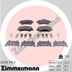 Sada brzdových platničiek kotúčovej brzdy ZIMMERMANN 25250.190.2