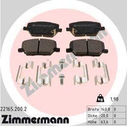 Sada brzdových platničiek kotúčovej brzdy ZIMMERMANN 22165.200.2