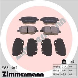 Sada brzdových platničiek kotúčovej brzdy ZIMMERMANN 23581.190.2