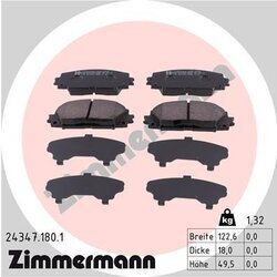 Sada brzdových platničiek kotúčovej brzdy ZIMMERMANN 24347.180.1