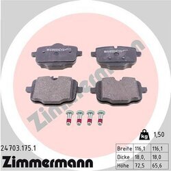 Sada brzdových platničiek kotúčovej brzdy ZIMMERMANN 24703.175.1