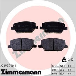 Sada brzdových platničiek kotúčovej brzdy ZIMMERMANN 22165.200.1