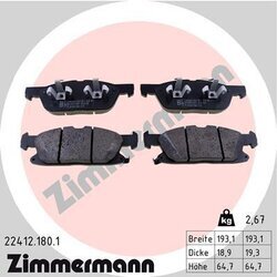 Sada brzdových platničiek kotúčovej brzdy ZIMMERMANN 22412.180.1