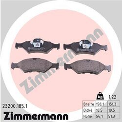 Sada brzdových platničiek kotúčovej brzdy ZIMMERMANN 23200.185.1
