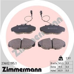 Sada brzdových platničiek kotúčovej brzdy ZIMMERMANN 23602.195.1