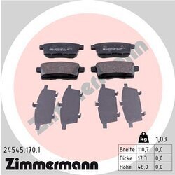 Sada brzdových platničiek kotúčovej brzdy ZIMMERMANN 24545.170.1