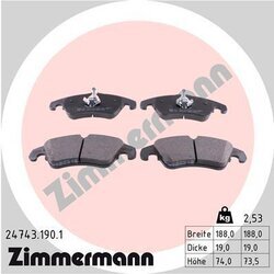 Sada brzdových platničiek kotúčovej brzdy ZIMMERMANN 24743.190.1