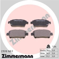 Sada brzdových platničiek kotúčovej brzdy ZIMMERMANN 23510.160.1
