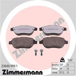 Sada brzdových platničiek kotúčovej brzdy ZIMMERMANN 23600.990.1