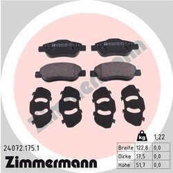 Sada brzdových platničiek kotúčovej brzdy ZIMMERMANN 24072.175.1
