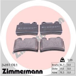 Sada brzdových platničiek kotúčovej brzdy ZIMMERMANN 24097.170.1