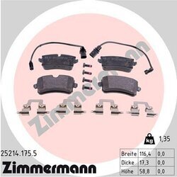 Sada brzdových platničiek kotúčovej brzdy ZIMMERMANN 25214.175.5