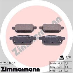 Sada brzdových platničiek kotúčovej brzdy ZIMMERMANN 25258.145.1