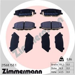Sada brzdových platničiek kotúčovej brzdy ZIMMERMANN 21568.150.1