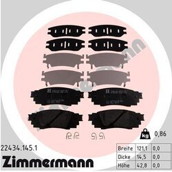 Sada brzdových platničiek kotúčovej brzdy ZIMMERMANN 22434.145.1