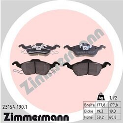 Sada brzdových platničiek kotúčovej brzdy ZIMMERMANN 23154.190.1