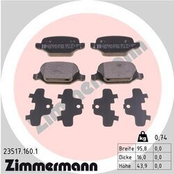 Sada brzdových platničiek kotúčovej brzdy ZIMMERMANN 23517.160.1