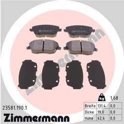 Sada brzdových platničiek kotúčovej brzdy ZIMMERMANN 23581.190.1