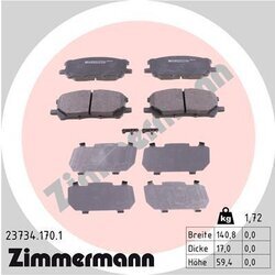 Sada brzdových platničiek kotúčovej brzdy ZIMMERMANN 23734.170.1