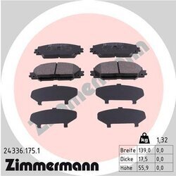 Sada brzdových platničiek kotúčovej brzdy ZIMMERMANN 24336.175.1