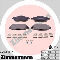 Sada brzdových platničiek kotúčovej brzdy ZIMMERMANN 24660.180.2