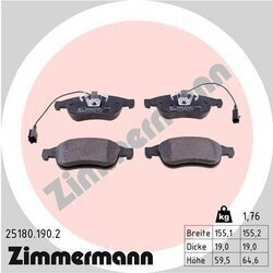 Sada brzdových platničiek kotúčovej brzdy ZIMMERMANN 25180.190.2