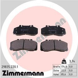 Sada brzdových platničiek kotúčovej brzdy ZIMMERMANN 29835.220.1