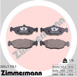 Sada brzdových platničiek kotúčovej brzdy ZIMMERMANN 20547.170.1