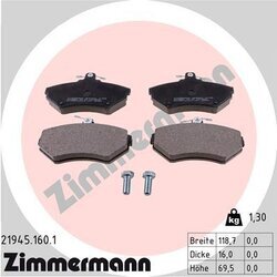 Sada brzdových platničiek kotúčovej brzdy ZIMMERMANN 21945.160.1