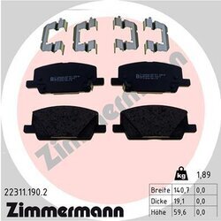 Sada brzdových platničiek kotúčovej brzdy ZIMMERMANN 22311.190.2
