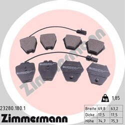 Sada brzdových platničiek kotúčovej brzdy ZIMMERMANN 23280.180.1