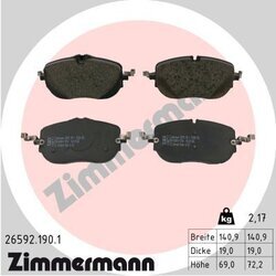 Sada brzdových platničiek kotúčovej brzdy ZIMMERMANN 26592.190.1
