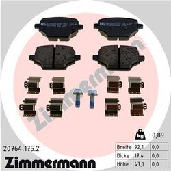 Sada brzdových platničiek kotúčovej brzdy ZIMMERMANN 20764.175.2