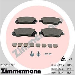 Sada brzdových platničiek kotúčovej brzdy ZIMMERMANN 23225.170.1