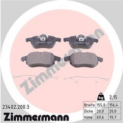 Sada brzdových platničiek kotúčovej brzdy ZIMMERMANN 23402.200.3