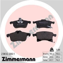 Sada brzdových platničiek kotúčovej brzdy ZIMMERMANN 23832.200.1