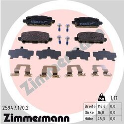 Sada brzdových platničiek kotúčovej brzdy ZIMMERMANN 25947.170.2