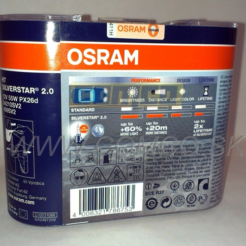H7 Silverstar 2.0 +60% 55W Set 2ks /OSRAM/ - obr. 1