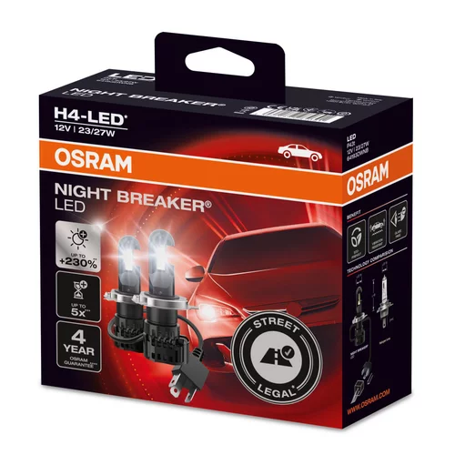 H4 LED NIGHT BREAKER +230% Homologizované 6000K 64193DWNB /OSRAM/ - obr. 3