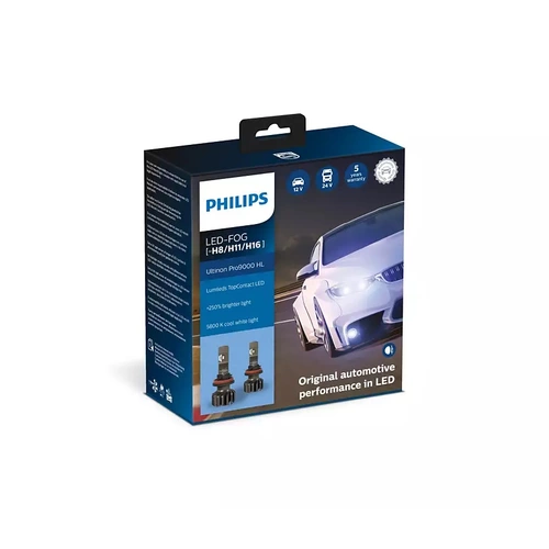 H8, H11, H16 LED Ultinon Pro9000 12V/24V 15W 5800K 950lm Sada 2ks /PHILIPS/ - obr. 2